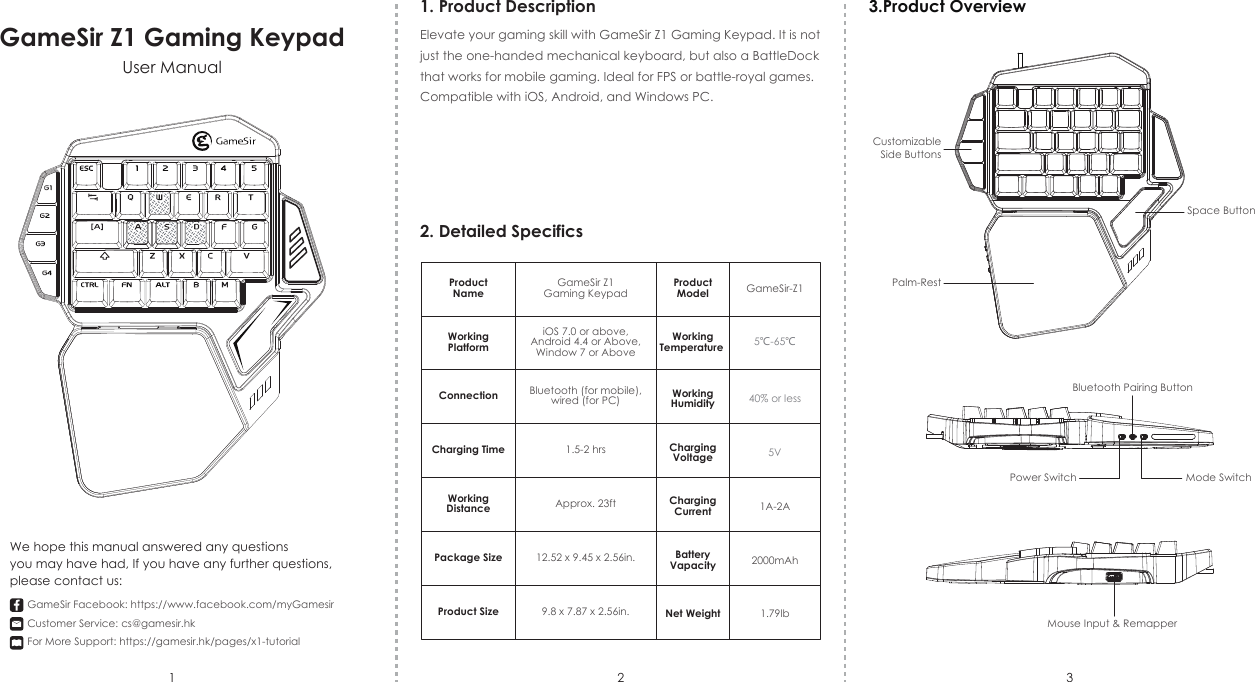 Guangzhou Chicken Run Network Technology GSZ1 GameSir Gaming Keypad