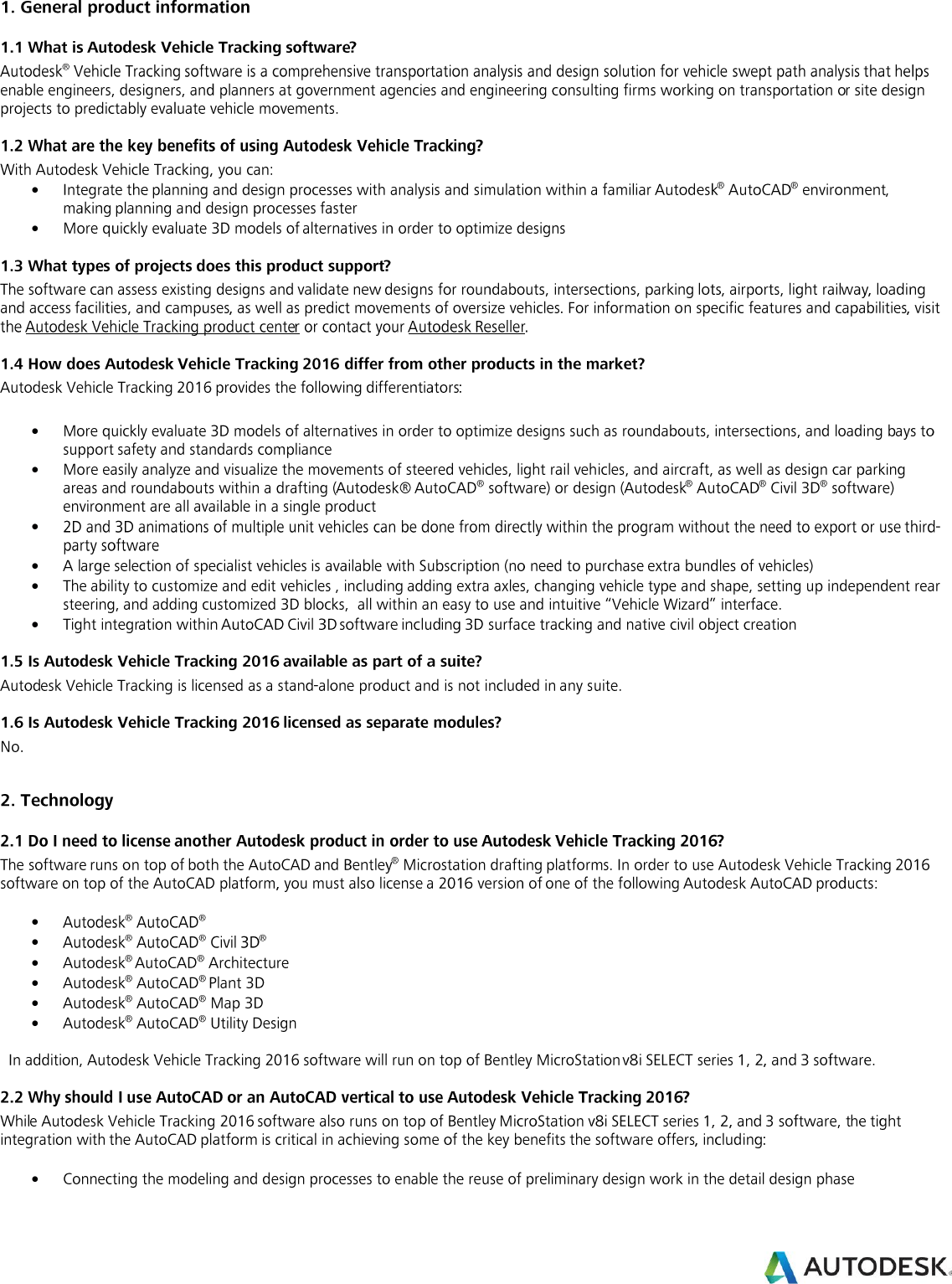 Vehicle Tracking 2016 FAQ
