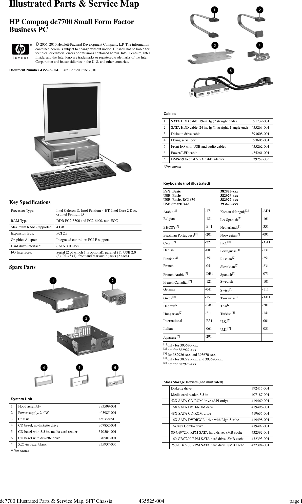 Hp Compaq Dc7700 Small Form Factor Pc Service And Maintain 435525 003