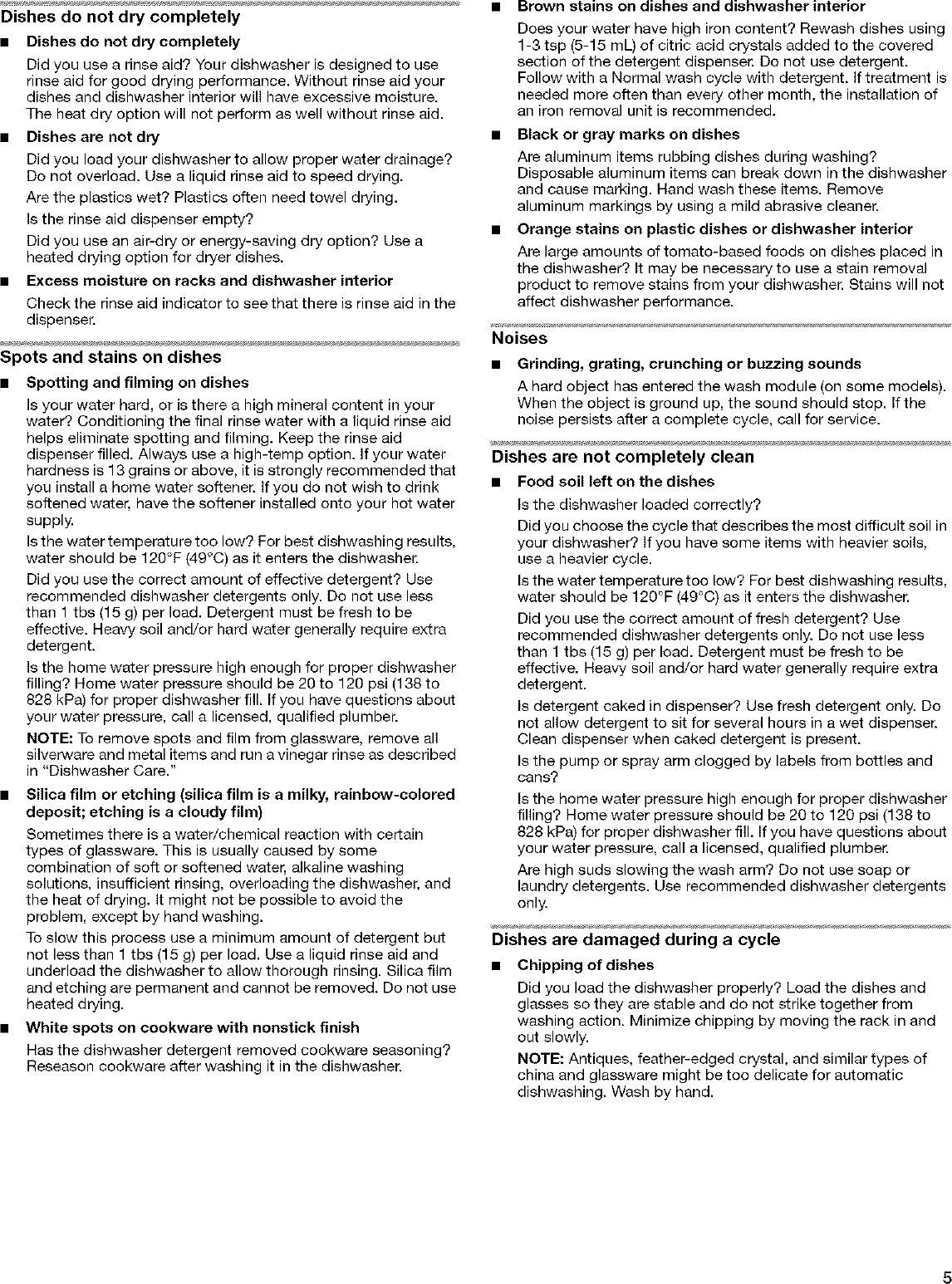 INGLIS Dishwasher Manual L0807224
