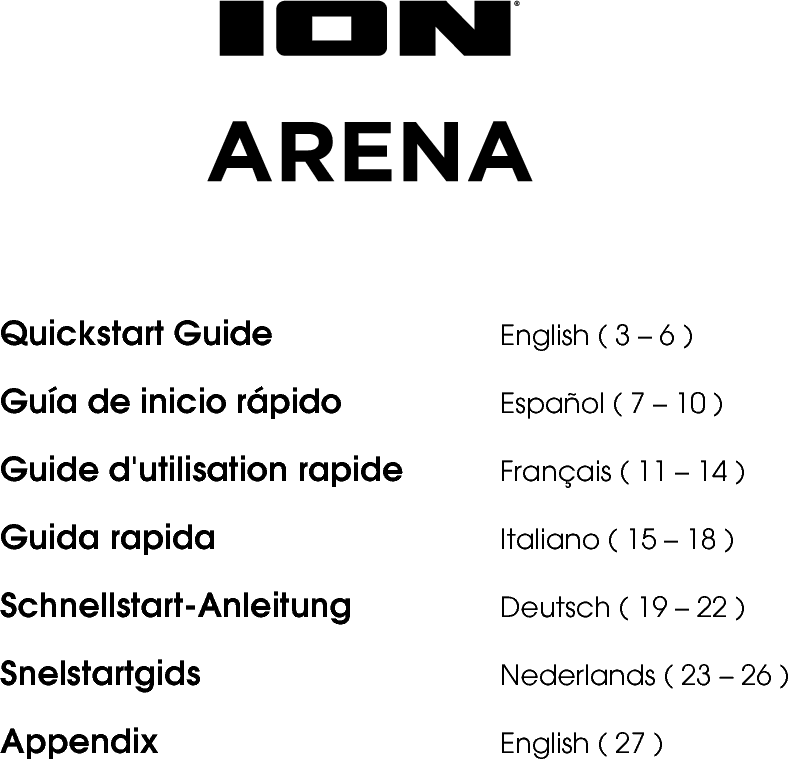 ION Audio IPA80L Wireless Rechargeable Speaker System User Manual Arena
