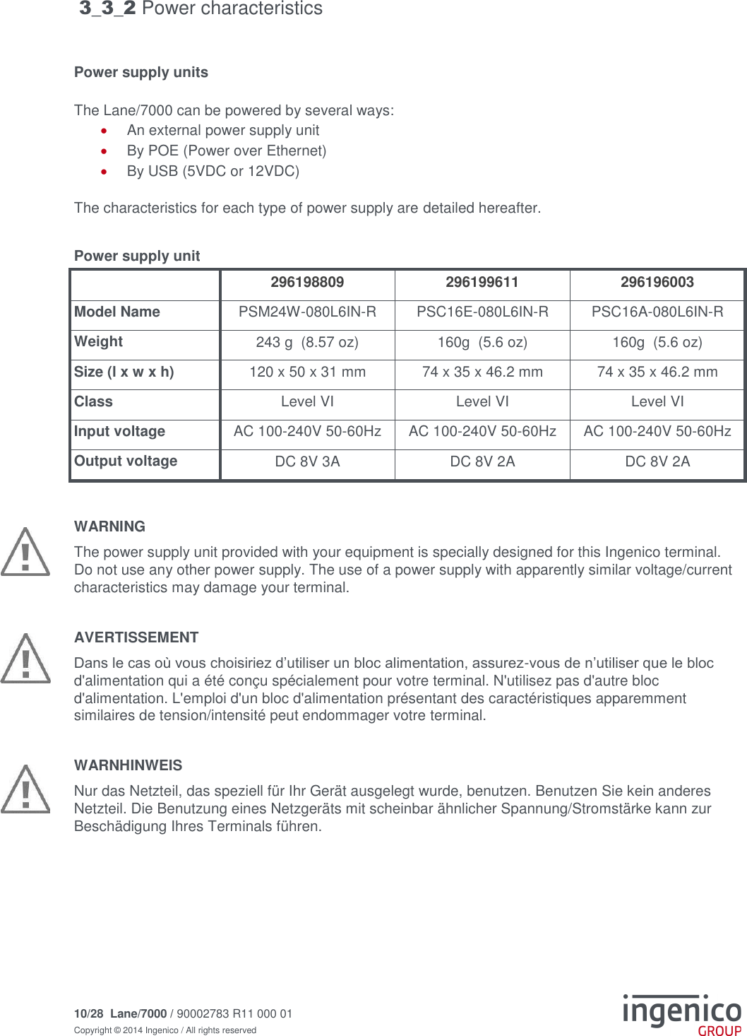 Ingenico L7000CL Lane/7000 Signature capture payment terminal User