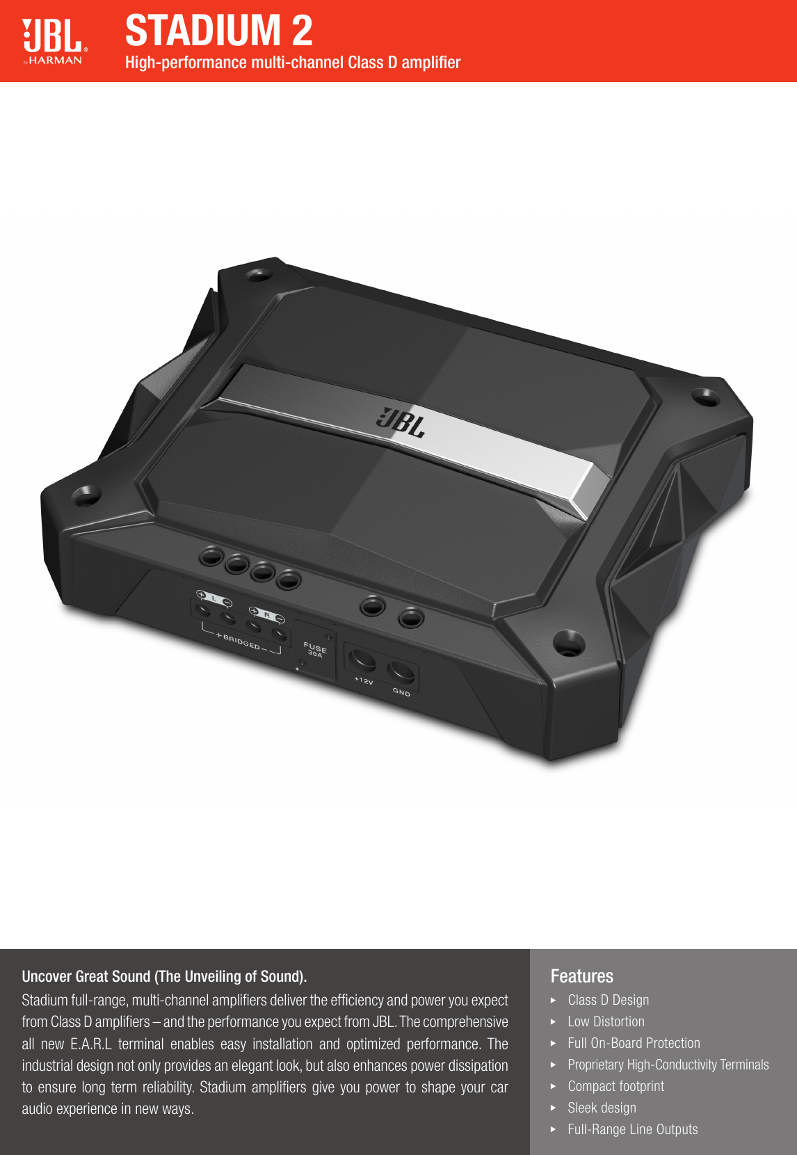 JBL Stadium Amplifiers2 Spec Sheet English