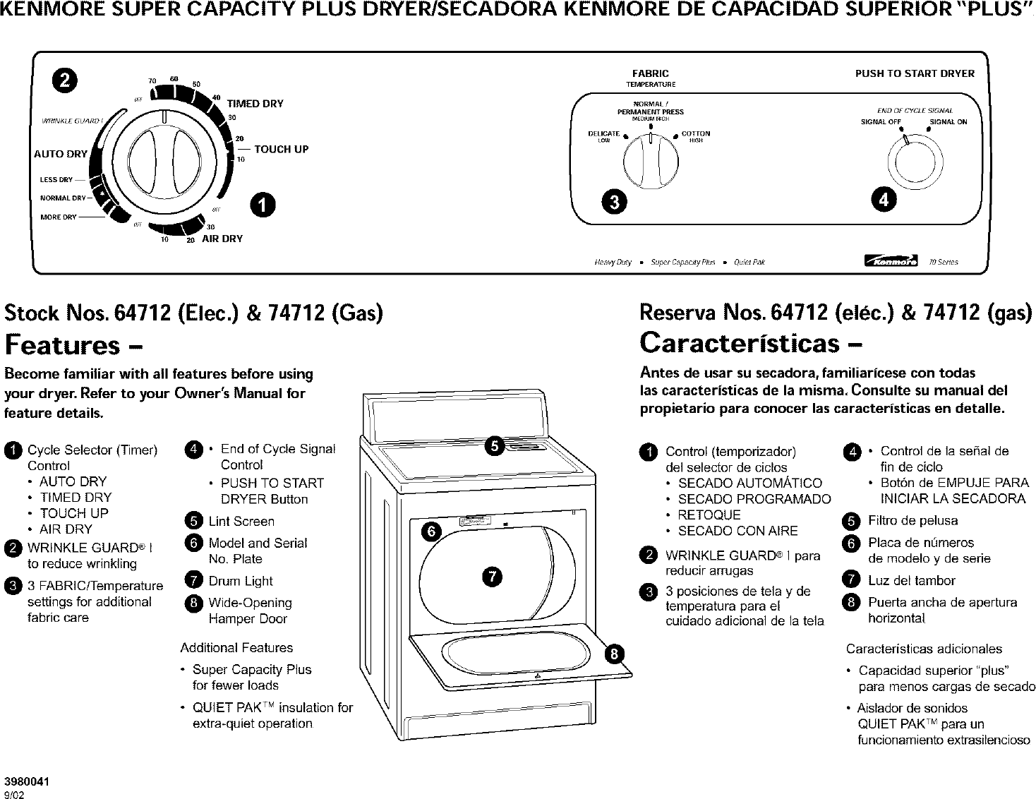 KENMORE Residential Dryer Manual L0306131