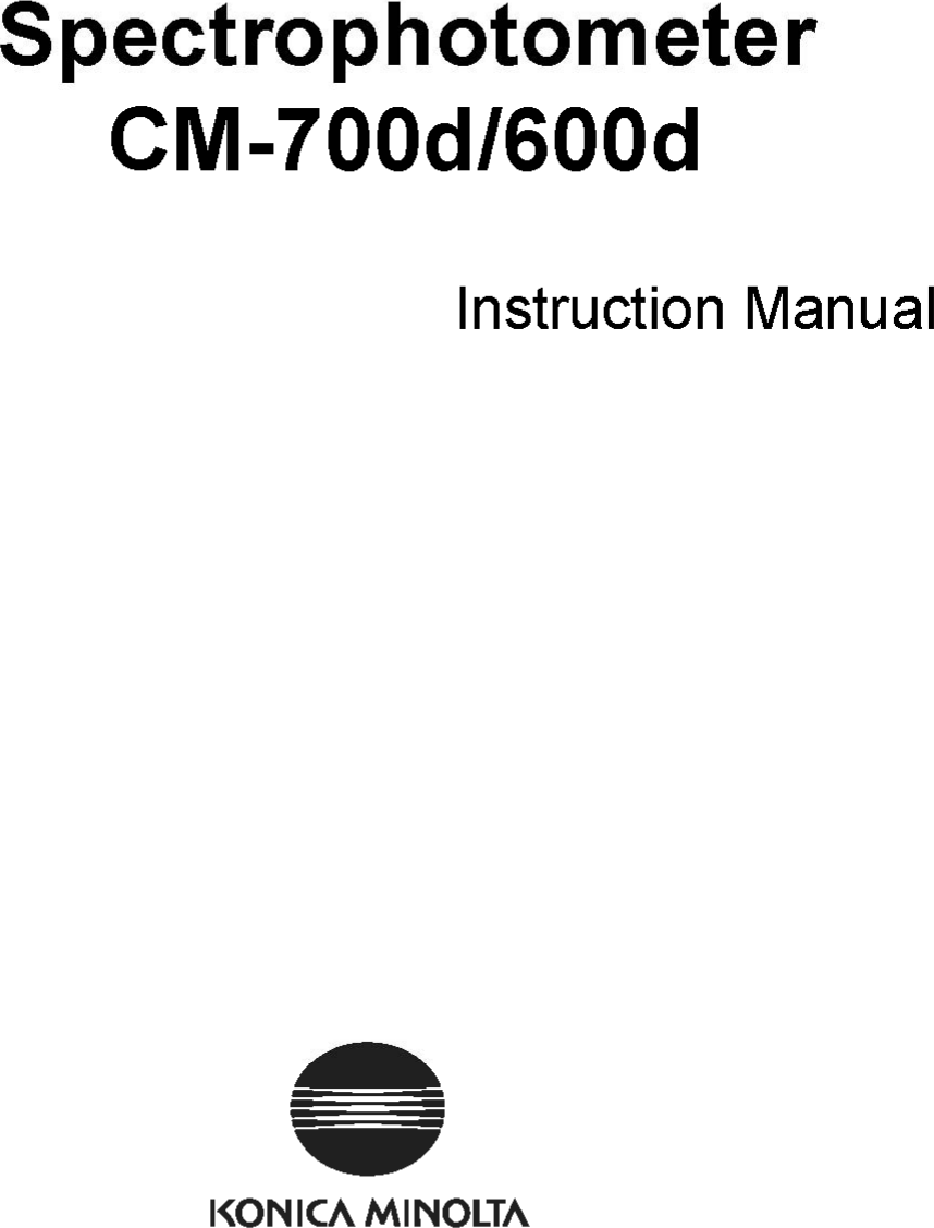 KONICA MINOLTA CM700 Bluetooth Spectrophotometer User Manual FD12