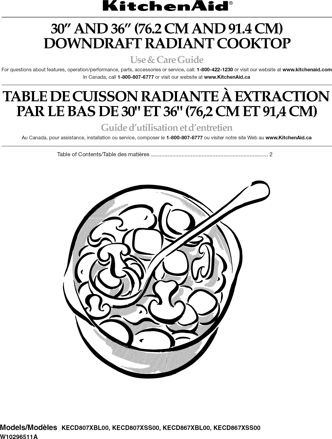 Kitchenaid KECD807XBL01 User Manual 30 ELECTRIC BUILT IN DOWN COOKTOP