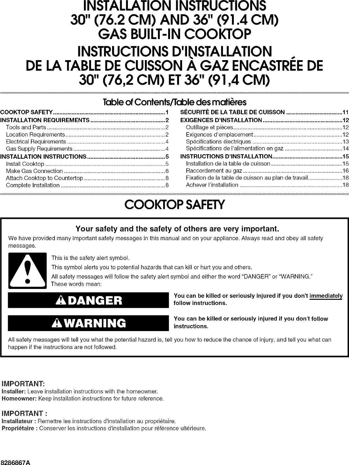 Kitchenaid KFGS366VSS01 User Manual 36 GAS COOKTOP Manuals And Guides L0806019