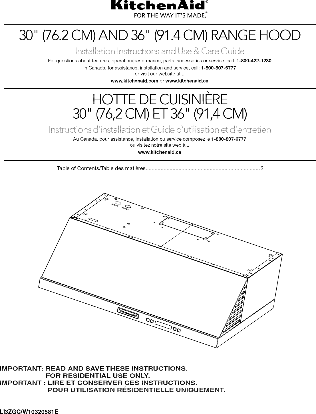 Kitchenaid KXU4230YSS2 User Manual 30 AND 36 UNDER THE HOOD
