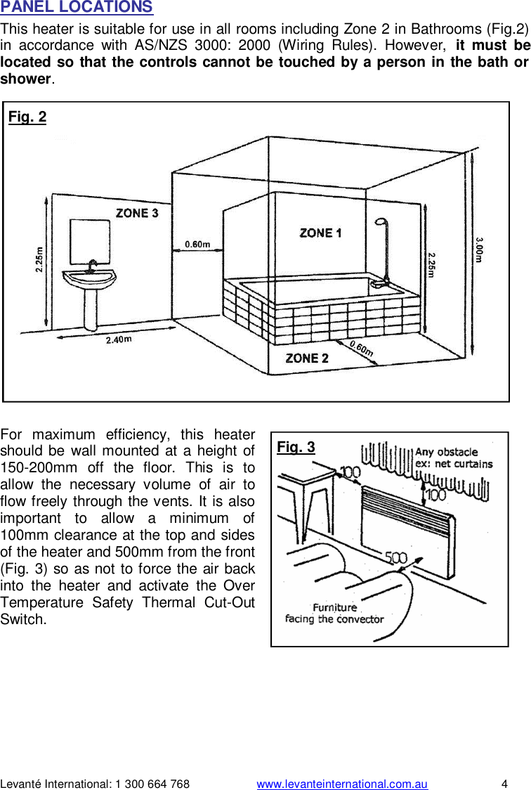 Levante Panel Heater Instructions Rev 1x LPH