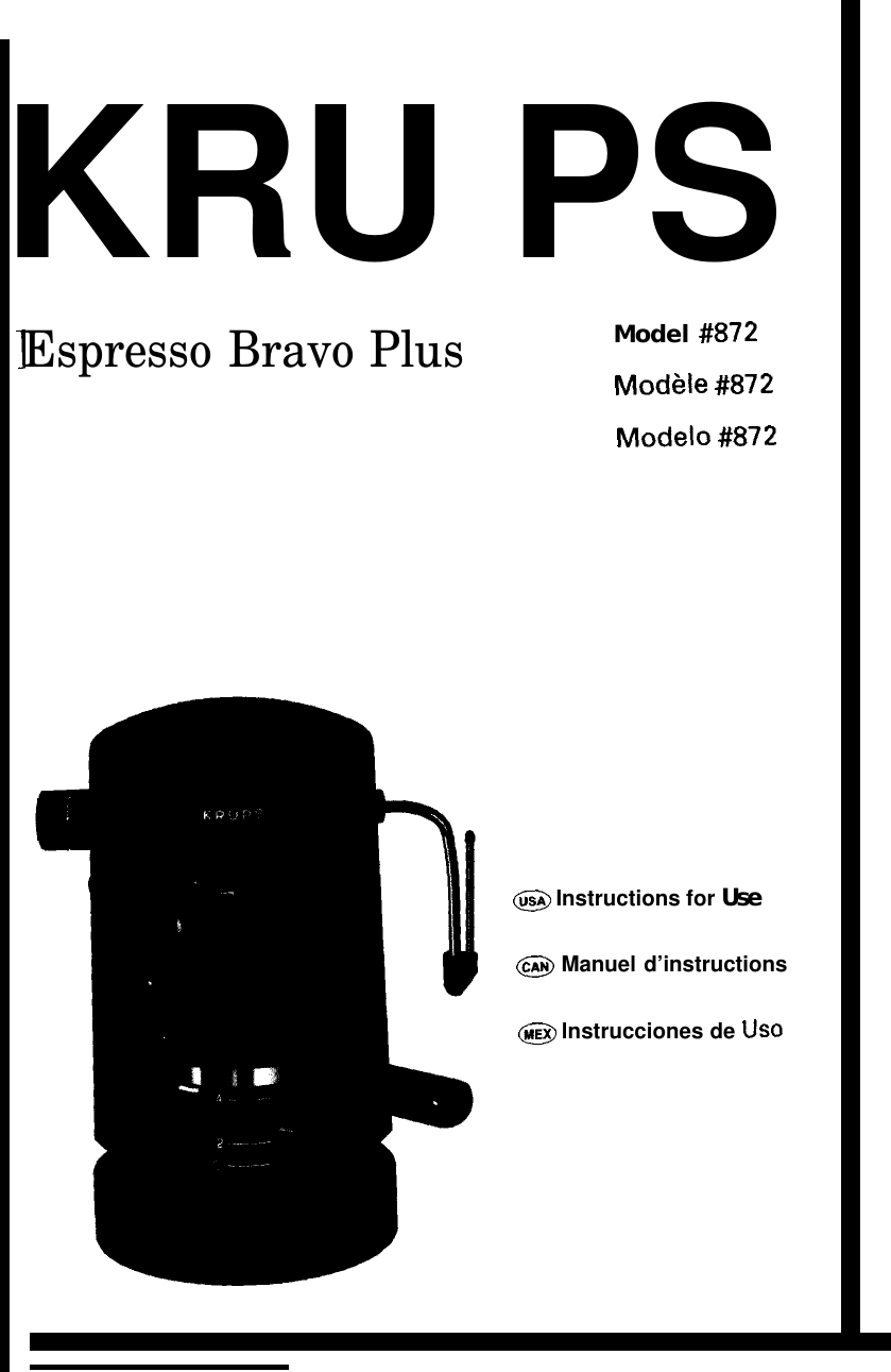Krups 872 Users Manual