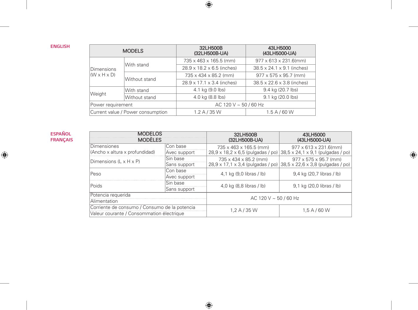 LG 43LH5000 32E3100+43E3100 QSG (Non smart)_20160120 User Manual Quick