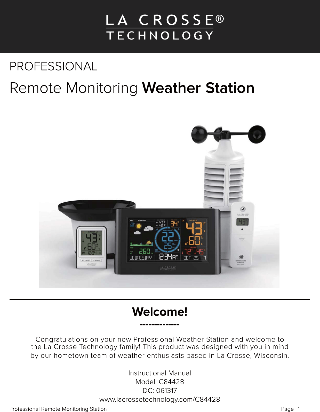 La Crosse Technology LTVR2 RAIN SENSOR User Manual 1