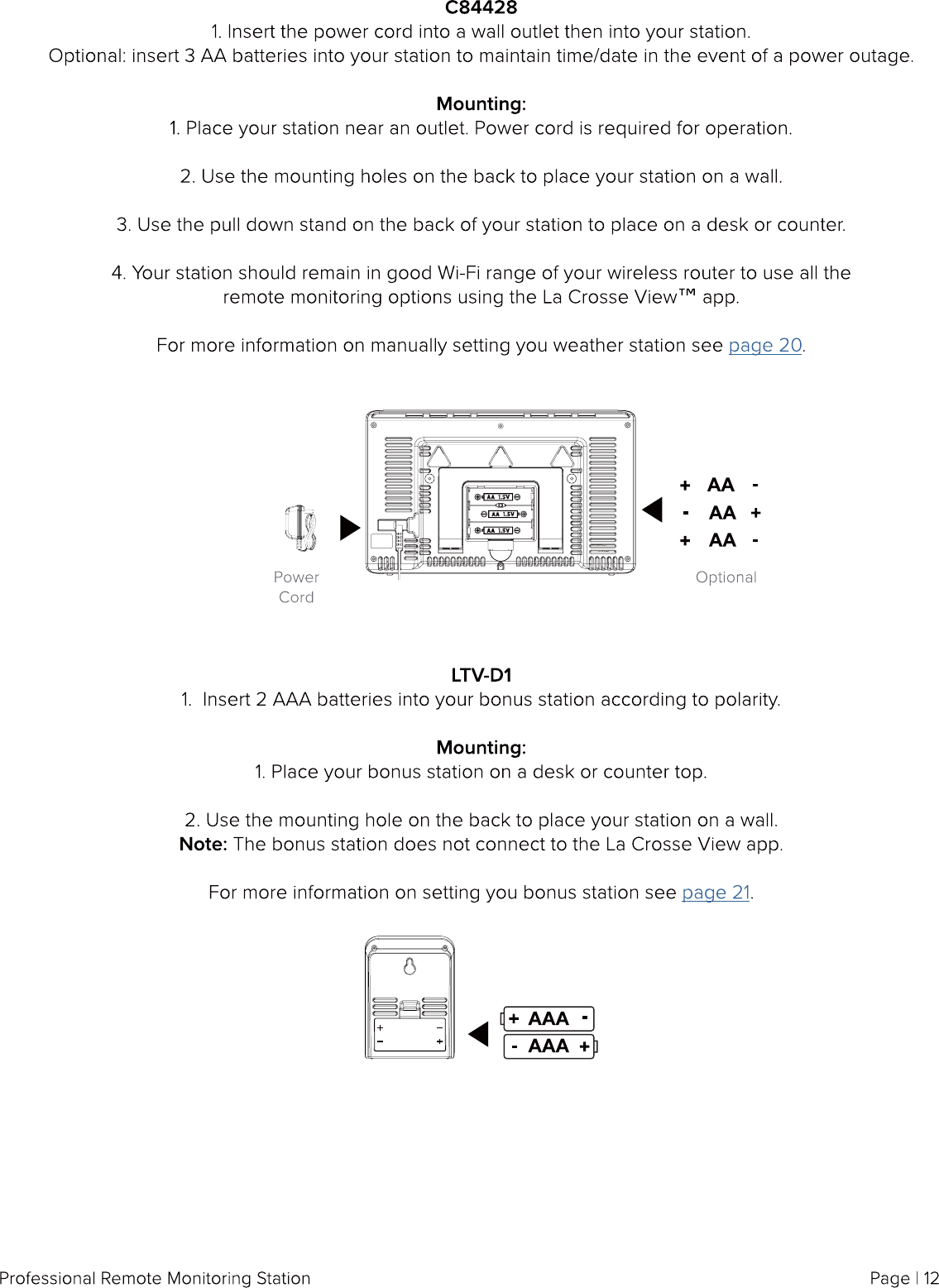 La Crosse Technology LTVR2 RAIN SENSOR User Manual 1