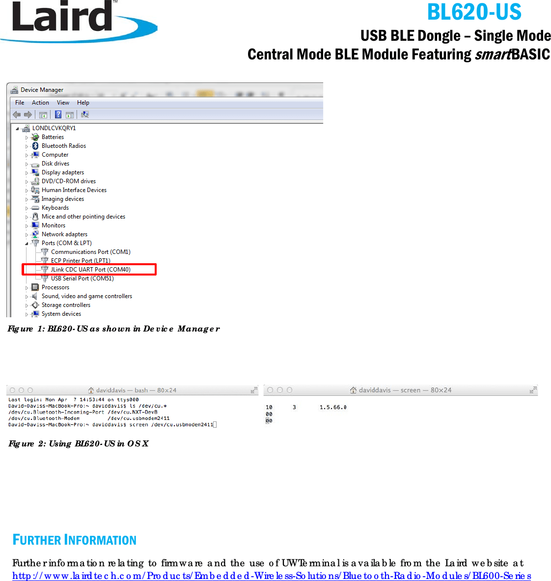 Laird Connectivity BL620US USB BLE Dongle Single Mode User Manual UserMan