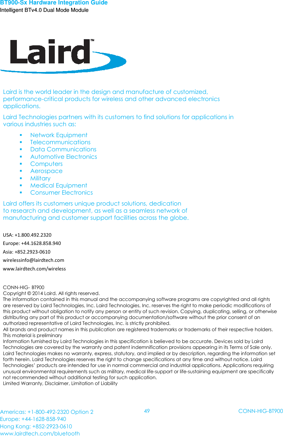 Laird Connectivity BT900 Bluetooth Dual Mode UART AT featuring