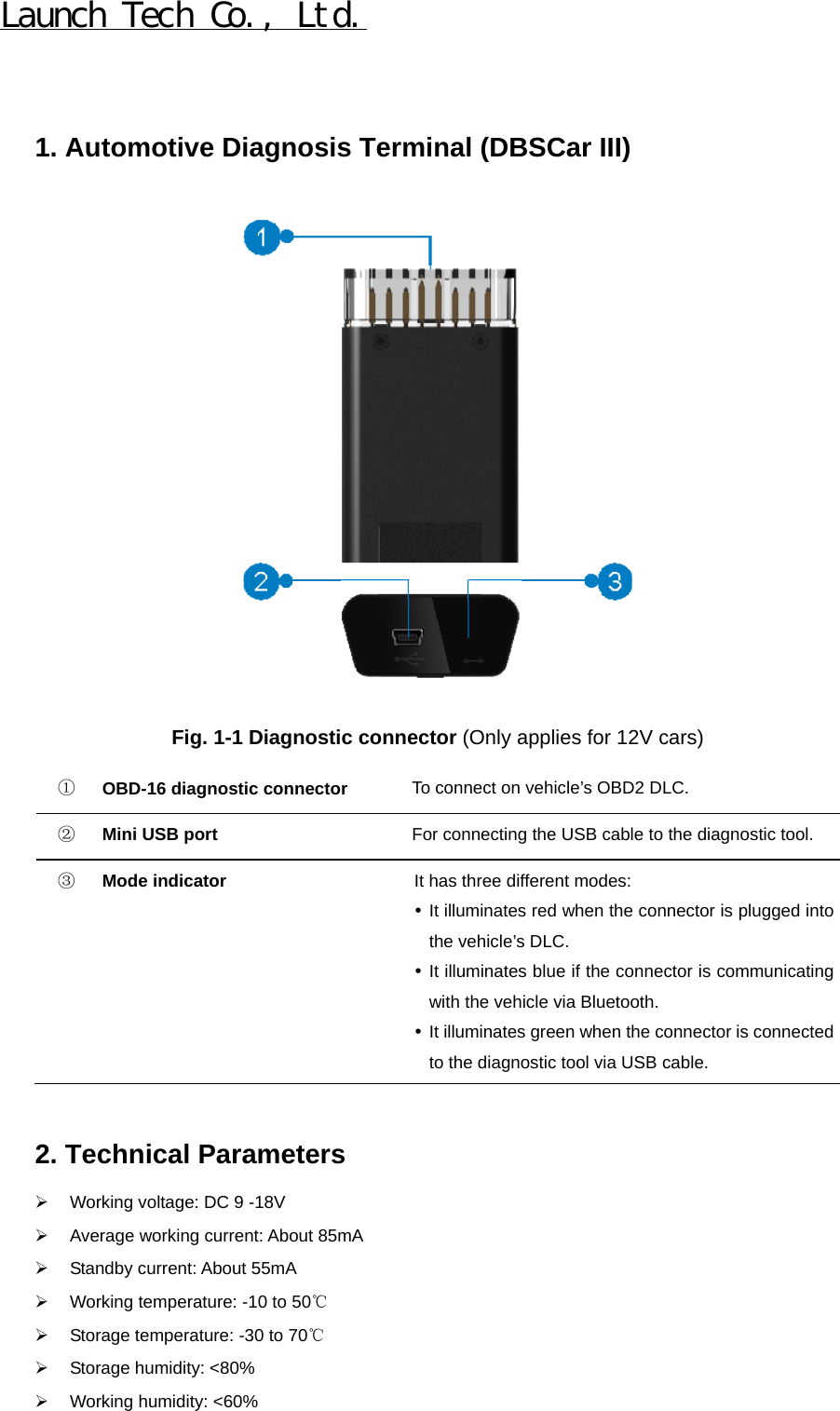 Launch Tech DS301 Automotive Diagnosis Terminal User Manual