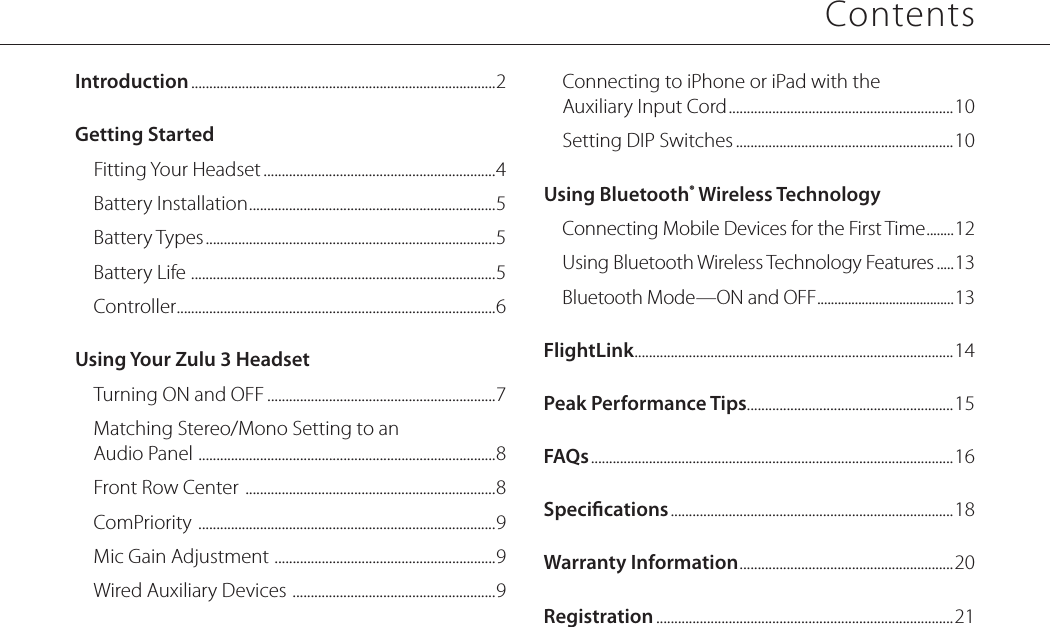 Lightspeed Aviation LSA01 Zulu 3 User Manual Zulu3 UG 704 00014 000 A2 indd