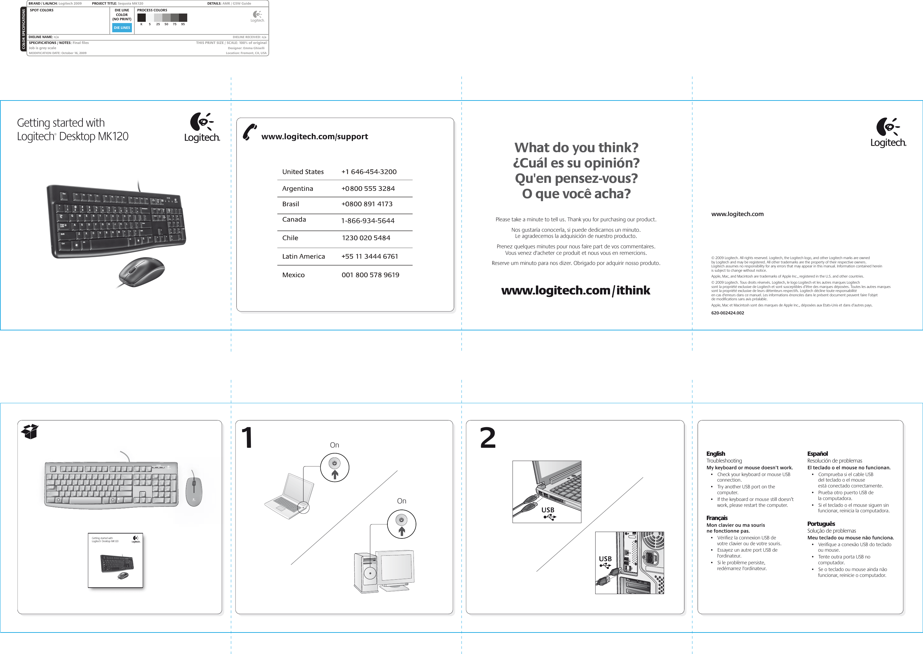 Logitech Keyboard Mk120 Users Manual 620 002424 Sequoia DT AMR