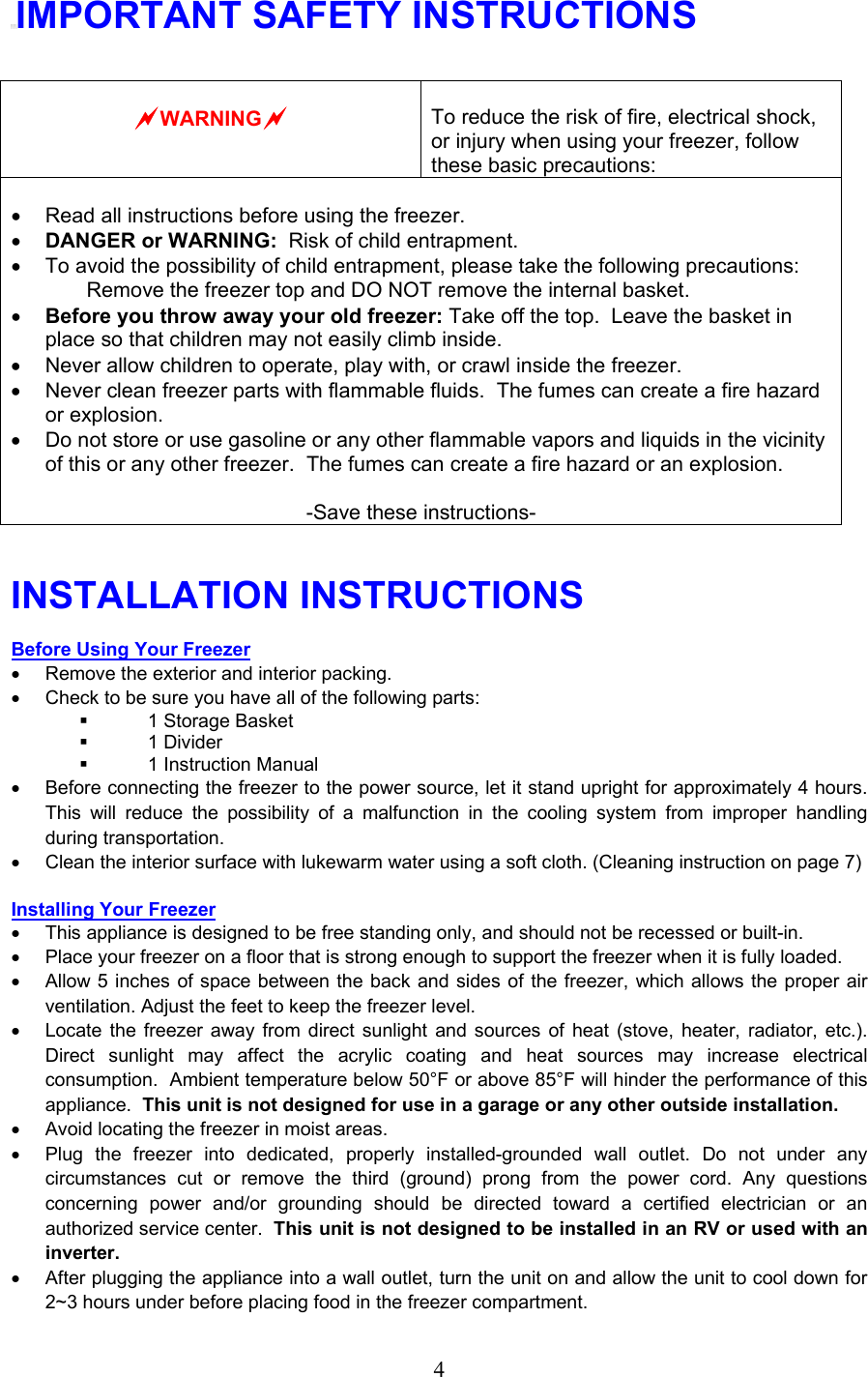 Magic Chef Mccf7Wbx Owners Manual For Chest Freezer _English_ 4.30.08