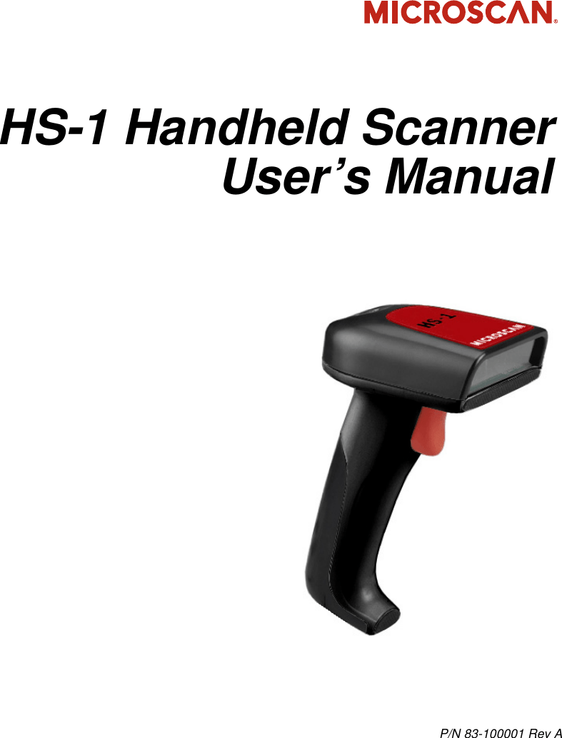 HS 1 Handheld Scanner User's Manual Hs1manual