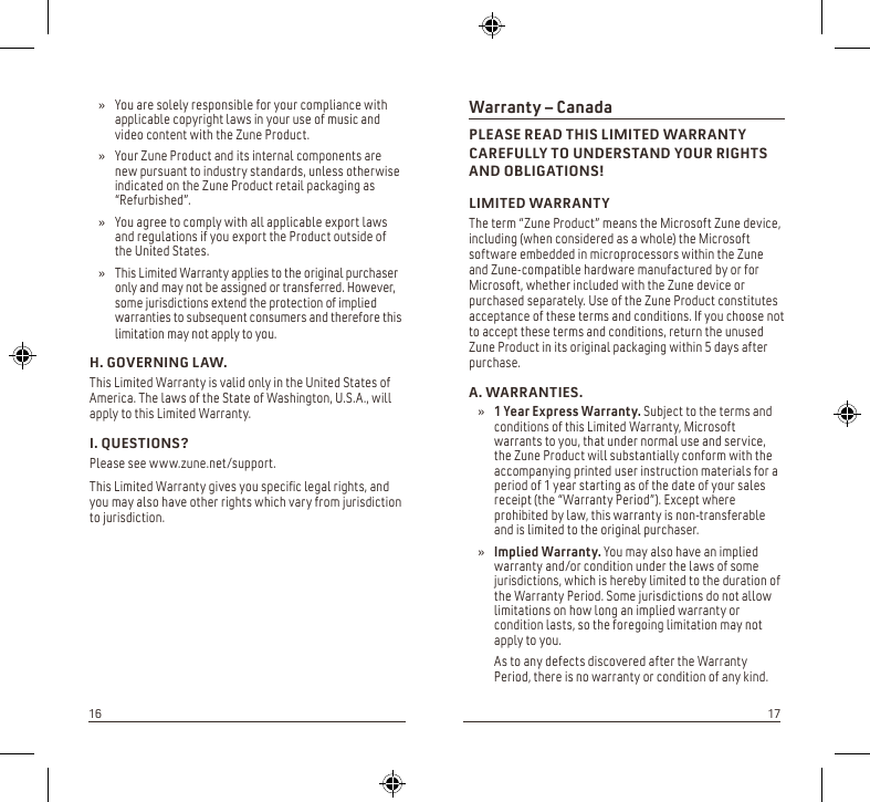 Microsoft 1126 MP3 Player User Manual