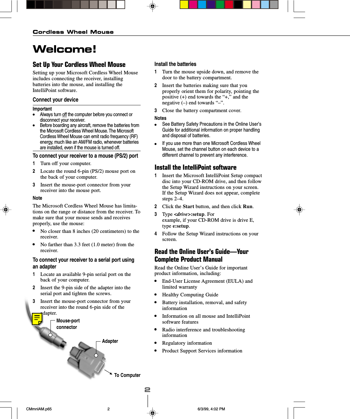 Microsoft MS6 User Manual manual