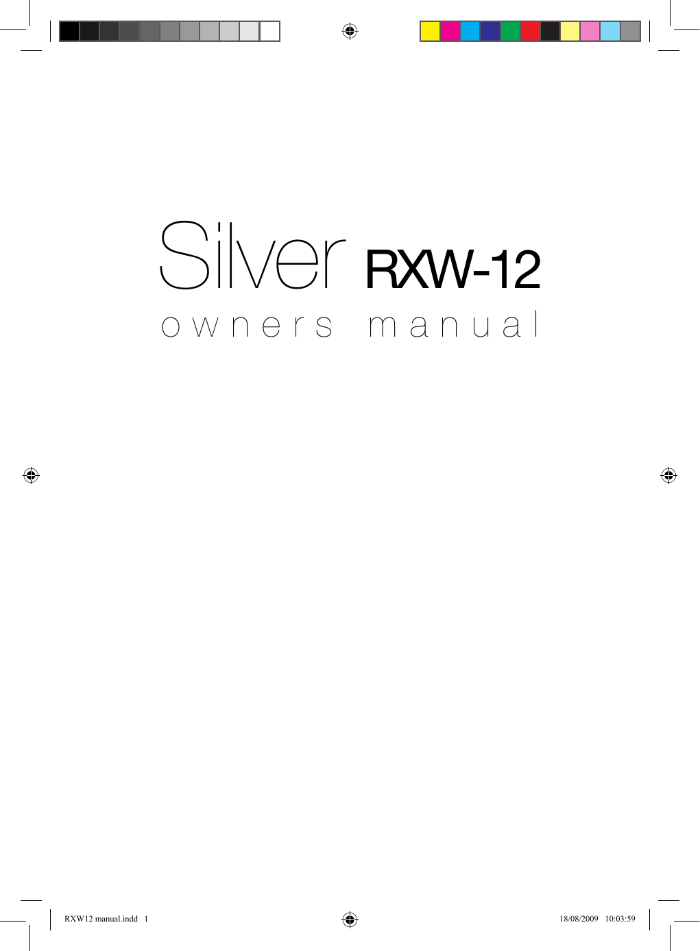 Monitor Audio Silver Rxw 12 Users Manual