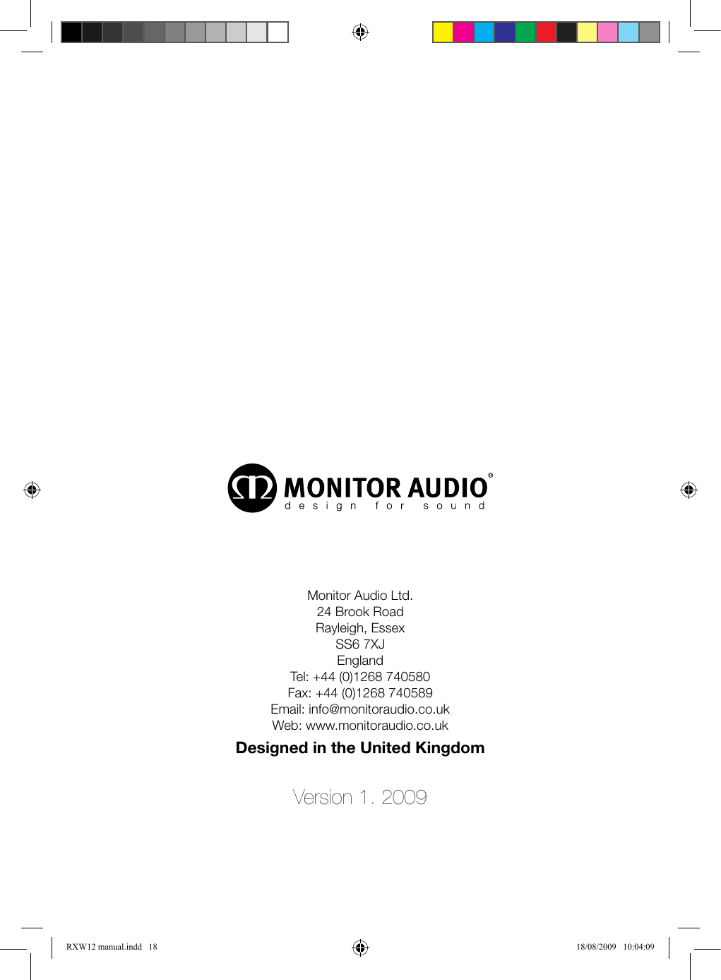 Monitor Audio Silver Rxw 12 Users Manual