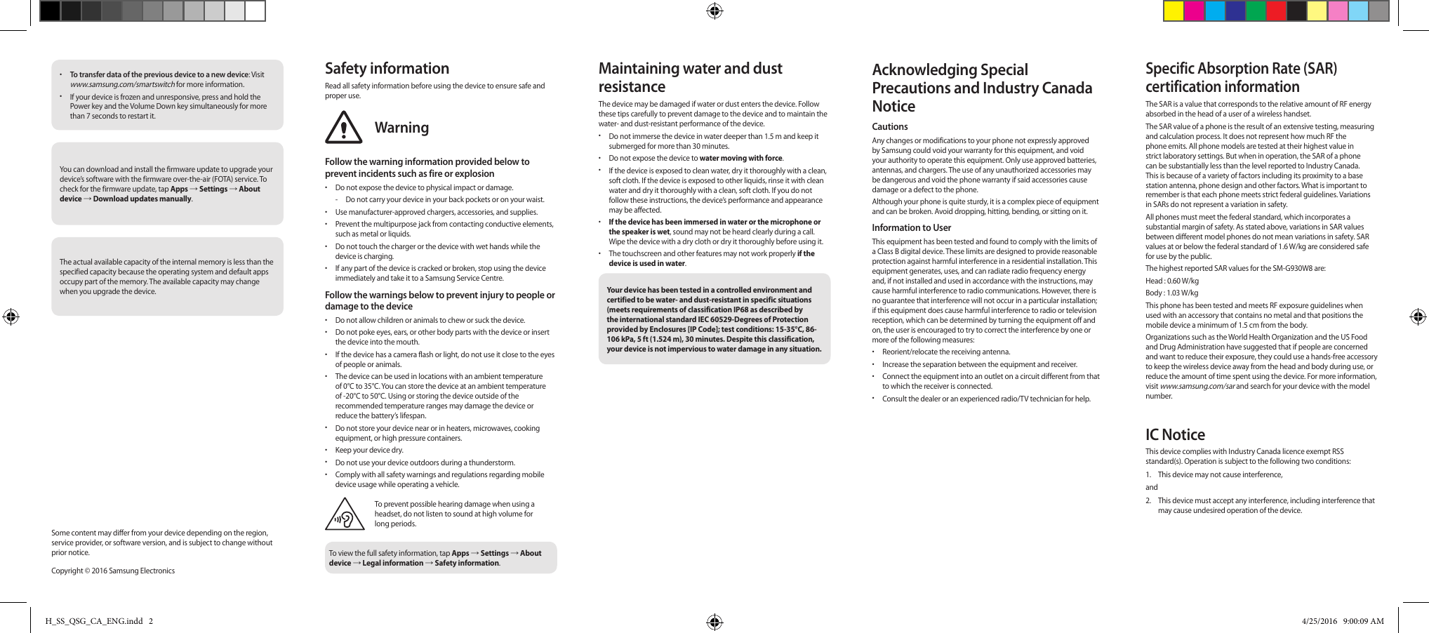 Quick Start Guide Samsung Galaxy S7 SM G930W8