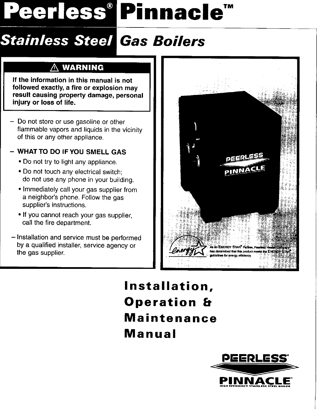 PEERLESS Boiler Manual L0308220