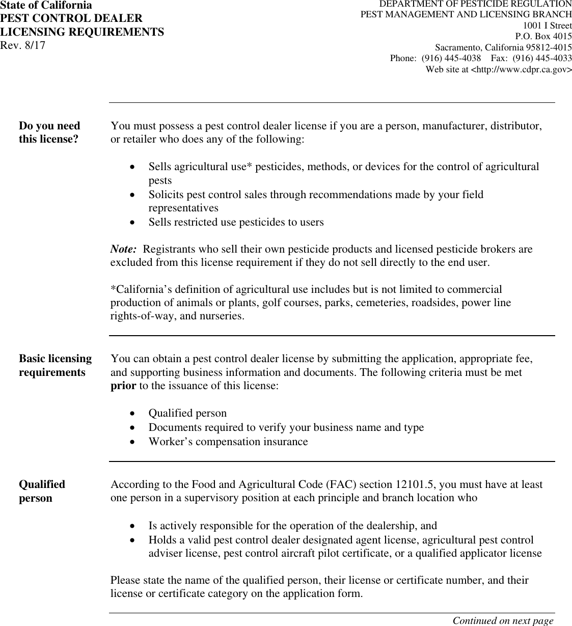 Pest Control Dealer License Application, DPR PML 041 20180612 145141