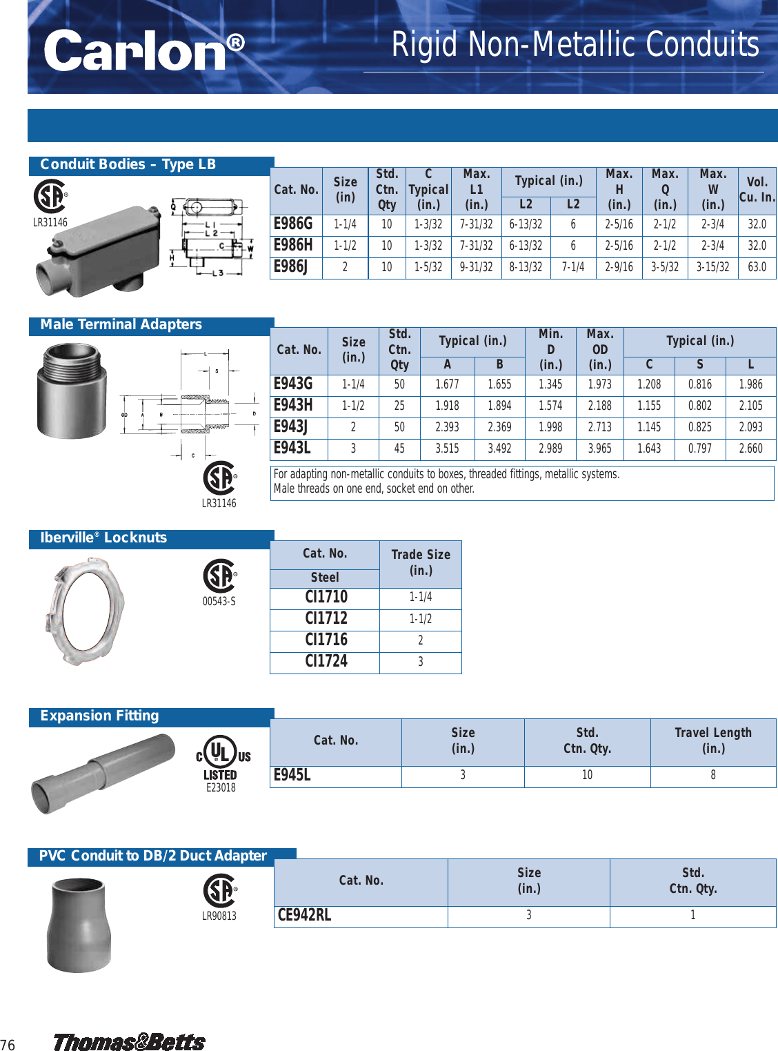 Microlectric Carlon Non Metallic Conduits 337838 Catalog