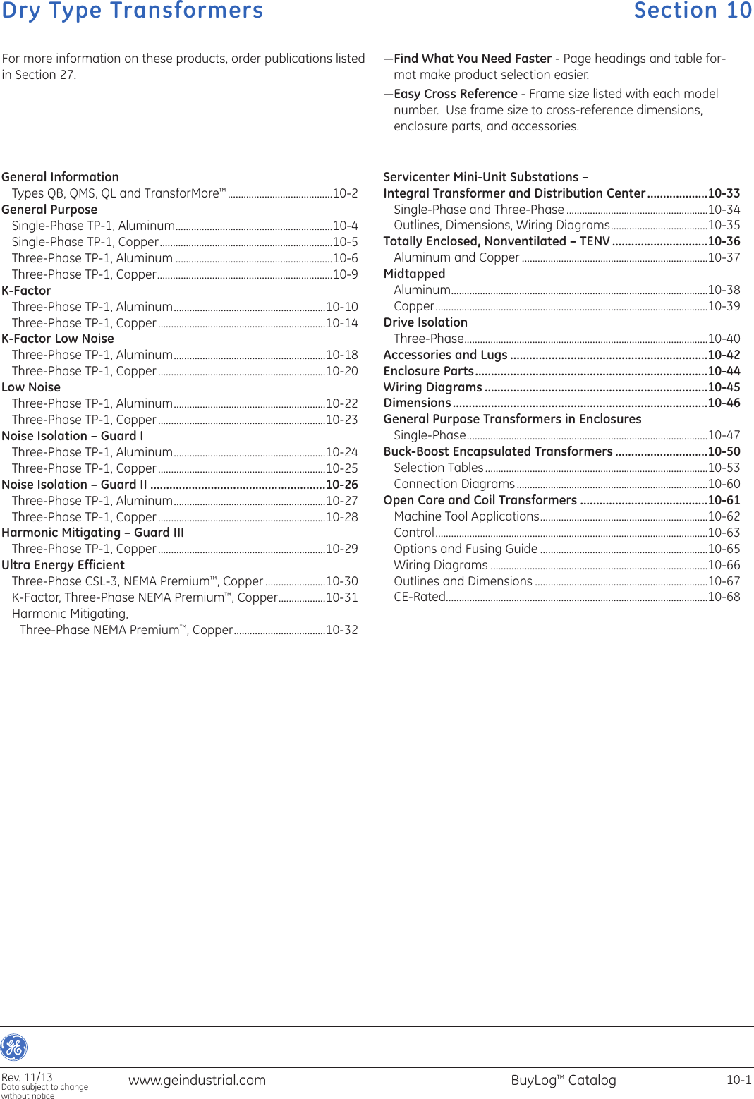 GE BuyLog — Section 10 85605 Catalog