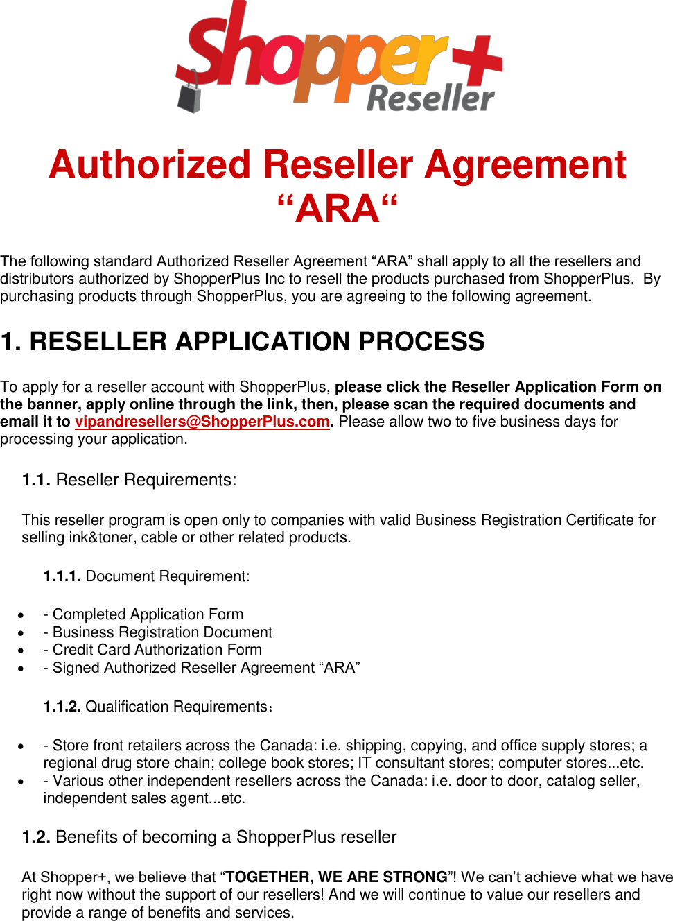Authorized Reseller Agreement