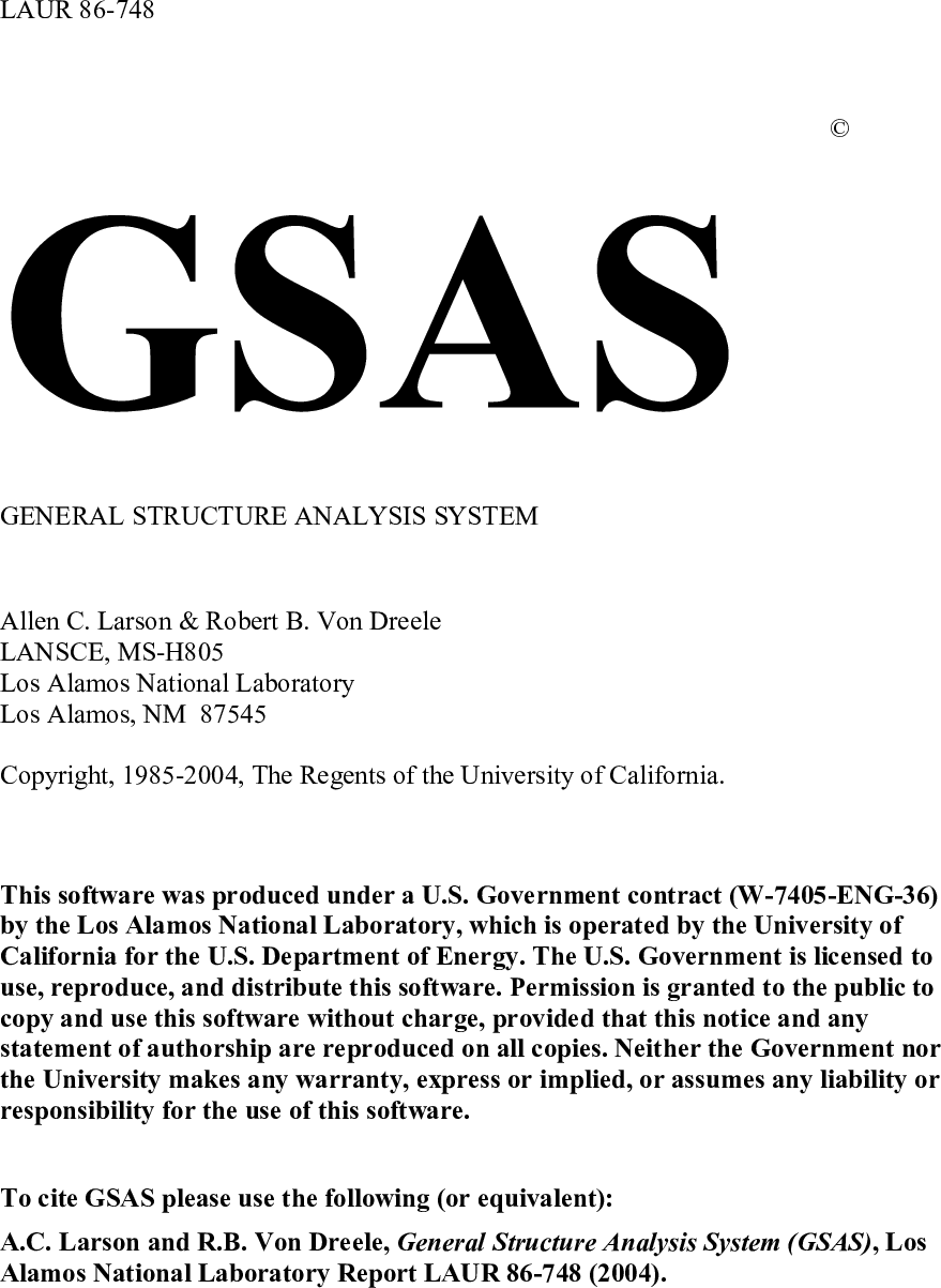 GSAS Manual Master