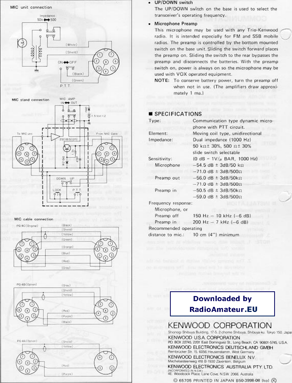Kenwood Mc 60 Microphone Wiring Diagram