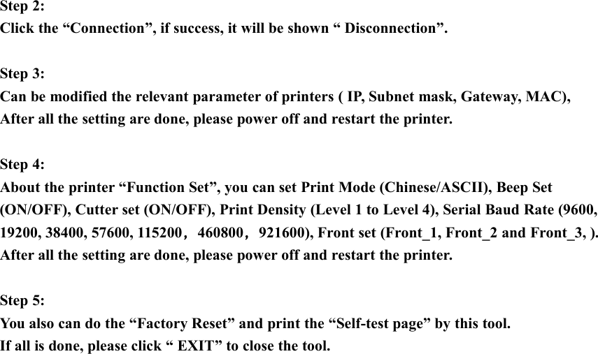 Printer Setting Tools Instructions V3.2