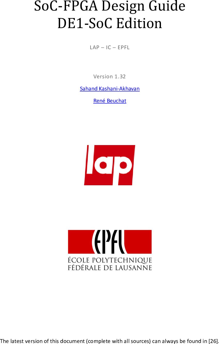 SoC FPGA Design Guide [DE1 Edition] So C