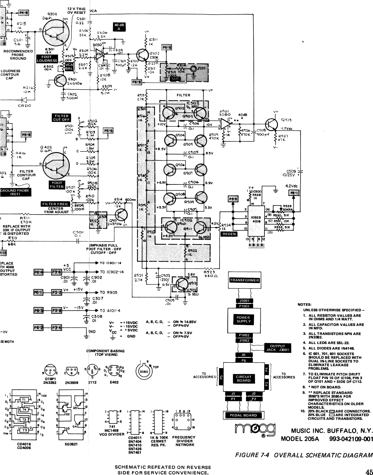 Moog Music Taurus 205A Schematic