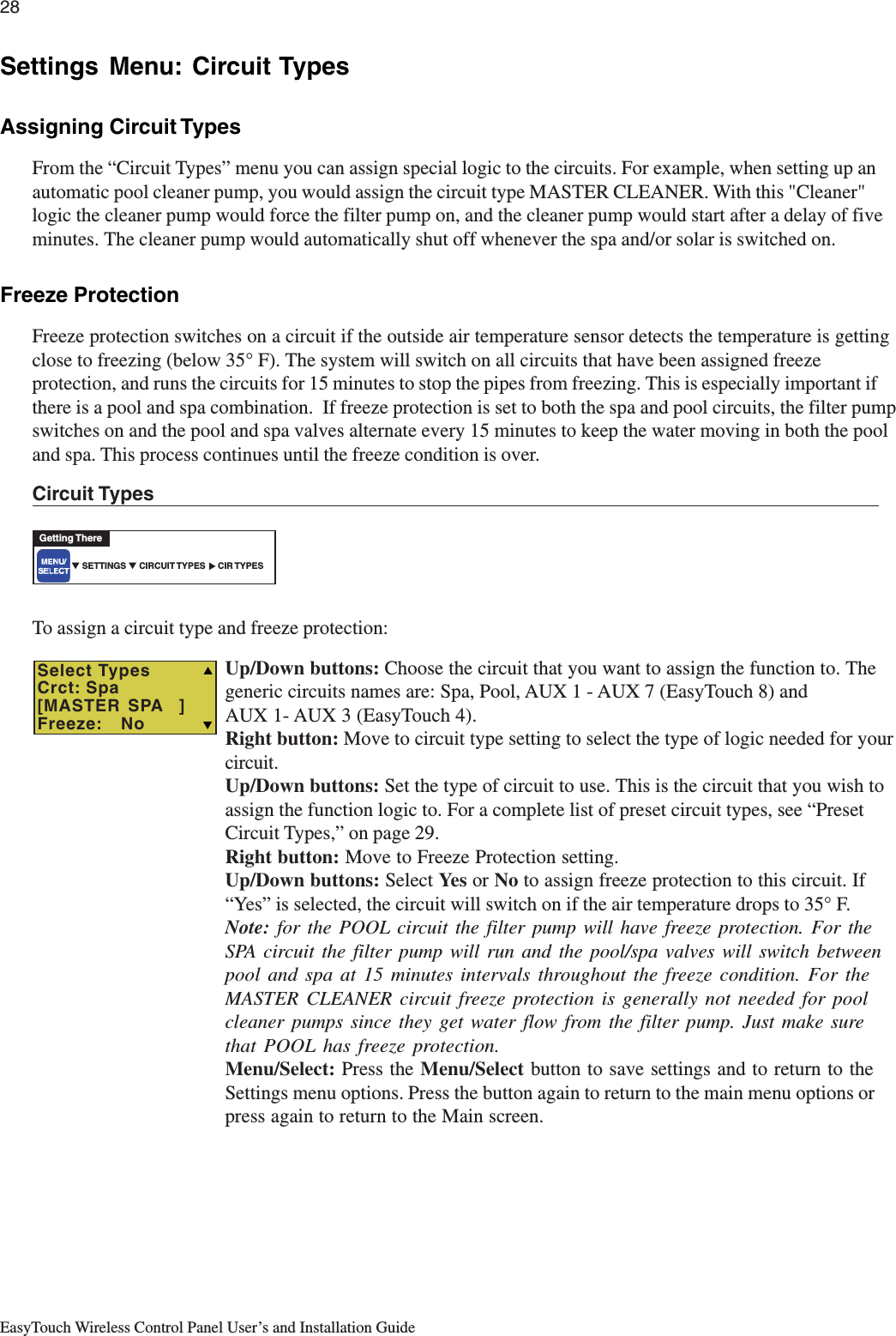 Pentair Aquatic Systems EASYTOUCH Easy Touch Wireless User Manual