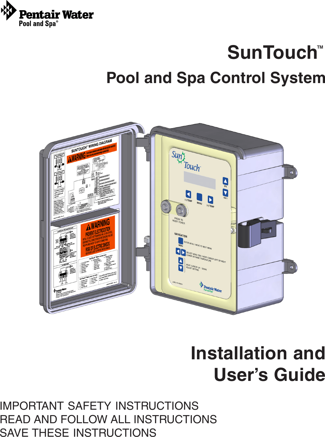 Pentair Pool And Spa Control System Suntouch Users Manual User's Guide