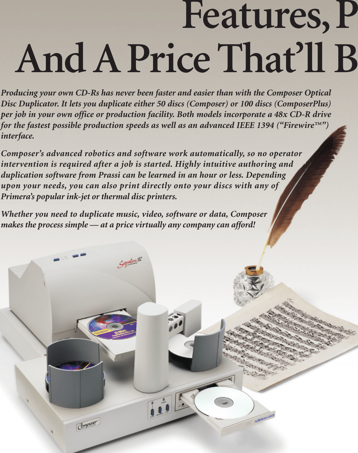 Primera Technology Composerplus 100 Disc Users Manual