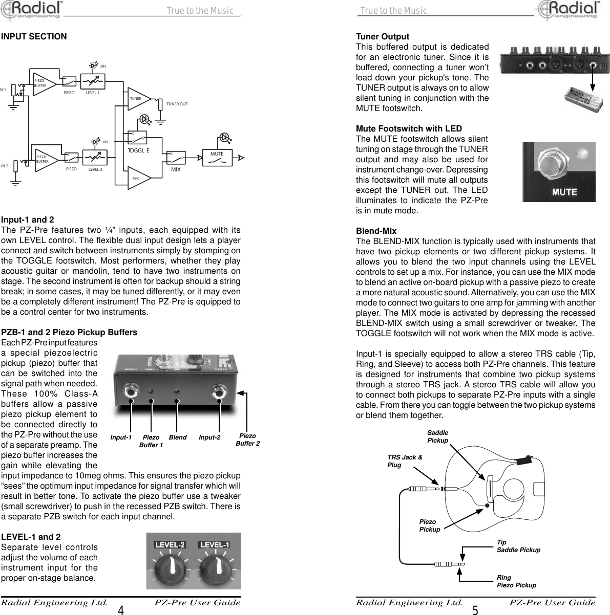 Radial Engineering Pz Pre Users Manual v5