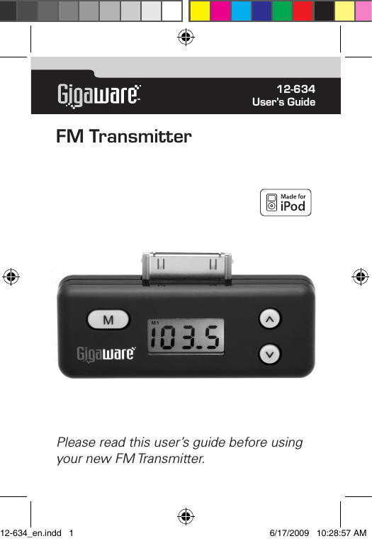 Radio Shack 120634 Universal FM Transmitter User Manual