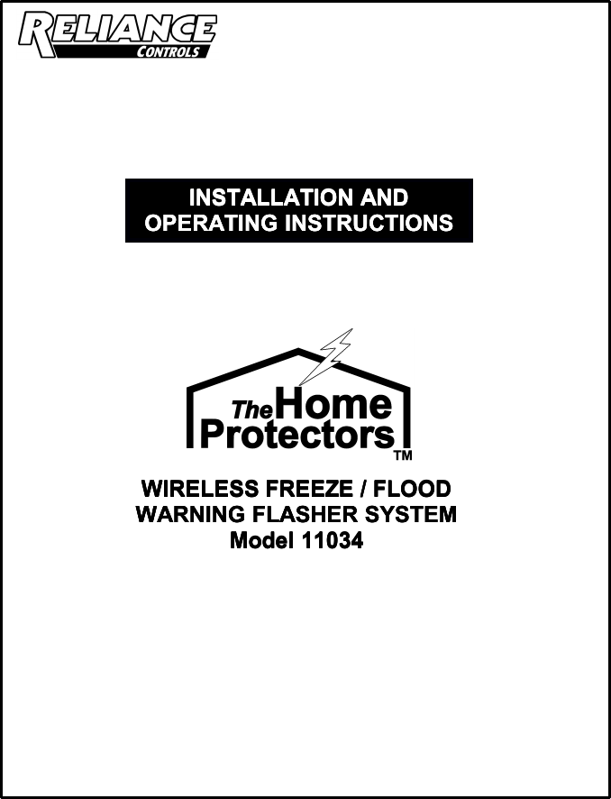 Reliance Controls 11035 RFAlert User Manual