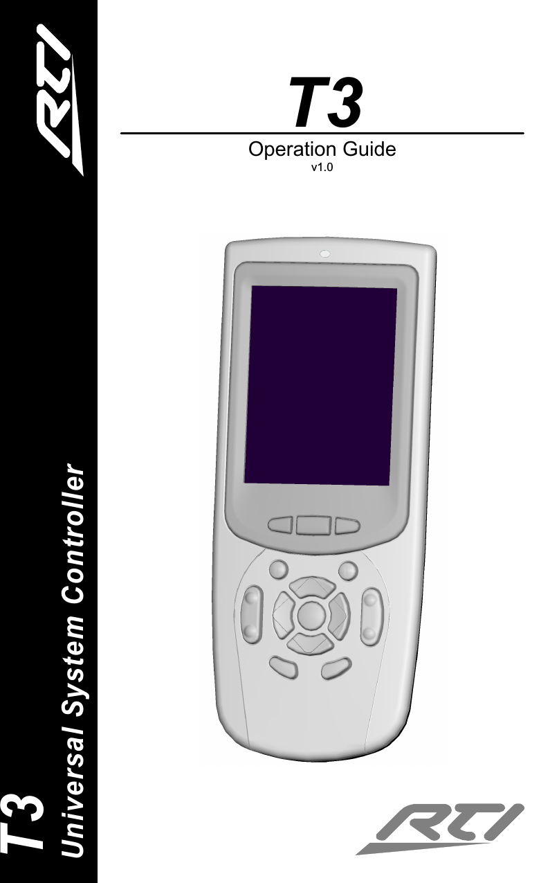 Remote Technologies RTI0300 Remote Control Transmitter User Manual T3