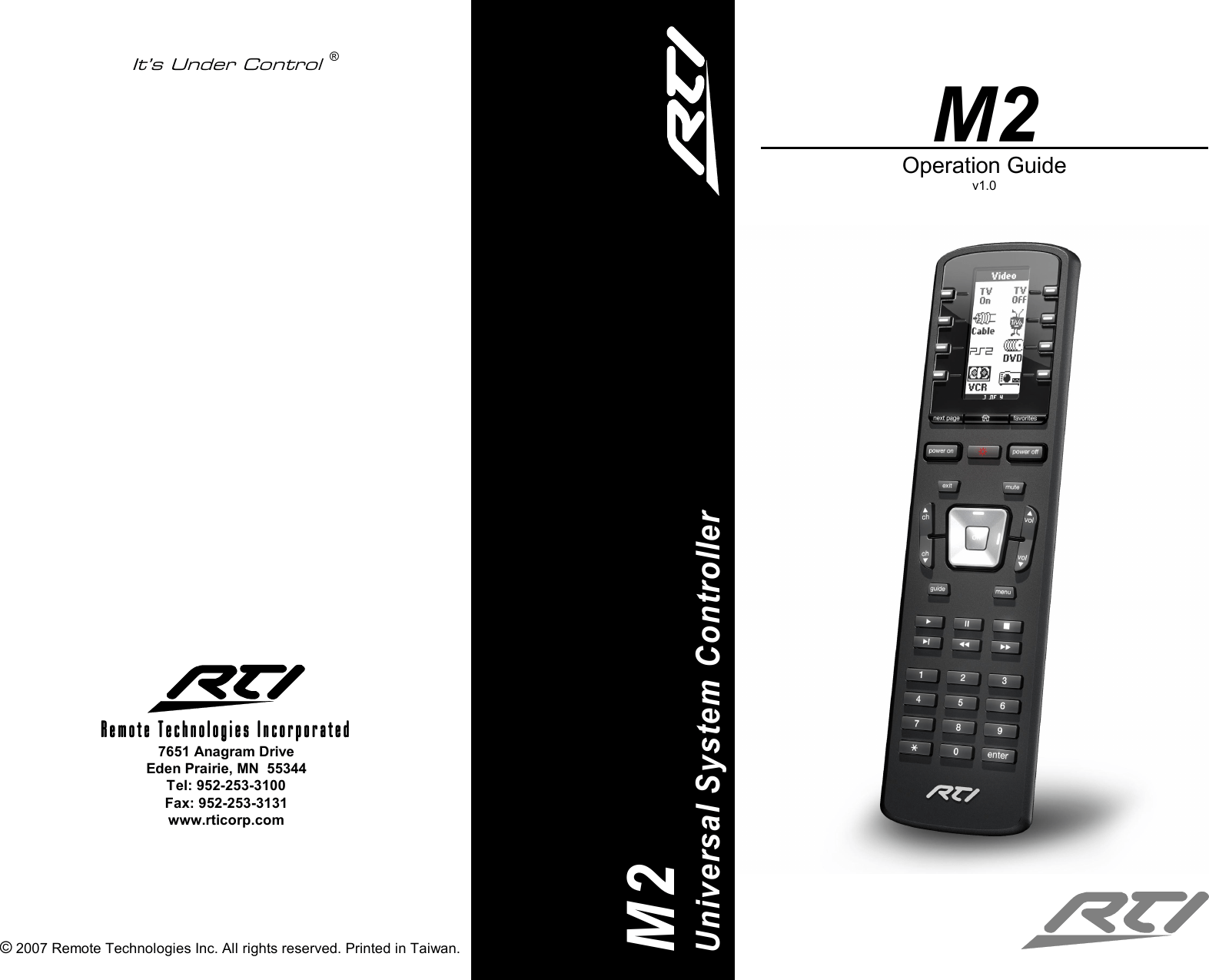 Remote Technologies RTI0700 M2 Remote Control User Manual M2 Operation