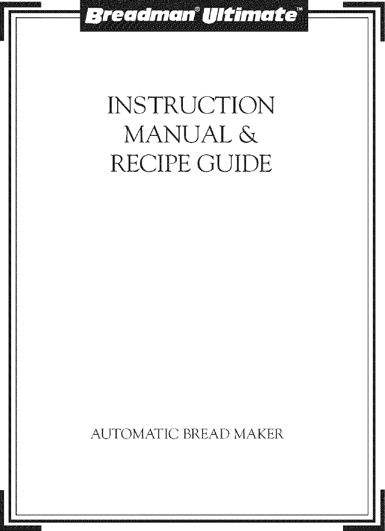 SALTON Breadmaker Manual L0806076