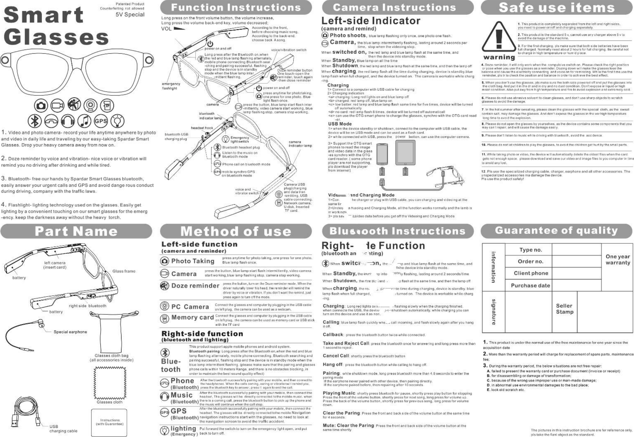 SBD TECHNOLOGY SMARTGLASSES Smart Glasses User Manual