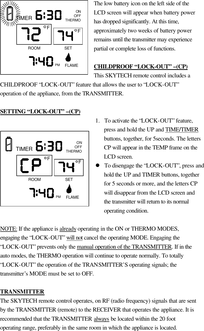 Skytech II 6601TX Remote control transmitter User Manual SKY 6601